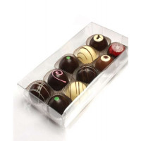 Klarsichtschachteln für Schokoladentrüffel 10,8x4,1x21,6cm mit Einsatz (100 Stück) [CNDY193]