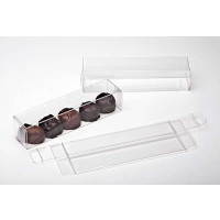 Klarsichtschachteln für Pralinen 3,5x3,5x15,9cm mit Einsatz (100 Stück) [CNDY228]