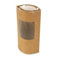 Pappschachteln Oval 7,8x5,2x15,4cm mit Fenster (25 Stück) [KTEW26]