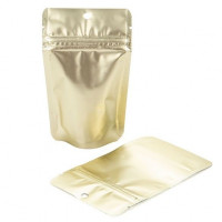 Standbodenbeutel Matt Gold 7,9x5,1x13cm mit Hangloch | 28 Gramm (100 Stück) [ZBGM1MG]