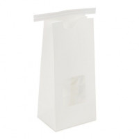 Kraftbeutel Weiß wiederverschließbar 10,8x6,4x26,7cm (100 Stück) [TTW2W]