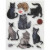 Silikon-Sticker / Stempel, Größe 14x18 cm, Katzen, 1Bl. [HOB-26960]
