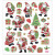 Sticker, Blatt 15x16,5 cm, ca. 29 Stck, Klassische Weihnachtsfiguren, 1Bl. [HOB-29185]