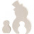 2in1 - Holzfigur, Schneemänner, H 4,5+11,5 cm, B 3+6,5 cm, Sperrholz, 1Set, Tiefe 1,2 cm [HOB-56156]