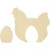 2in1 - Holzfigur, Henne mit Ei, H 4,5+10 cm, B 3,5+10,5 cm, Sperrholz, 1Set, Tiefe 1,2 cm [HOB-57899]