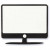 Stanzfigur aus Pappe, Weiß/Schwarz, Größe 62x53 mm, Fernseher, 10Stck. [HOB-586040]