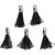 Baumwoll-Troddel, L 10 mm, Lochgröße 1 mm, Schwarz, 5Stck. [HOB-61185]
