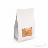 White Kraft Box Bottom Zipper Pouches w/Window 12.7 x 7.6 x 20.3cm(100 Pieces) [SQMS7WK]