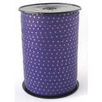 Kräuselband mit Punkte Lila 10 mm x 225 mtr (1 Rolle) [HV-PLS10PU]