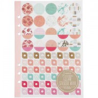 Sticker book, A5 150x210 mm, 1 pc, gold, coral, red [HOB-192657]