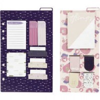 Post-it assortment and book marks, size 10.3x22 + 13.8x22 cm, 2 sheets, purple, gold, rose [HOB-192660]