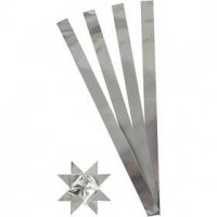 Papierstreifen für Fröbelsterne, B 25 mm, D: 11,5 cm, Silber, 100Streifen, L 73 cm [HOB-20725]