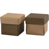 Faltschachtel, Größe 5,5x5,5 cm,  250 g, Sand dunkel/Braun, 10Stck. [HOB-233006]