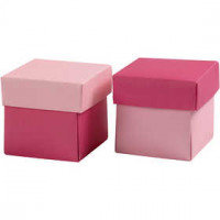 Faltschachtel, Größe 5,5x5,5 cm,  250 g, Rosa/Pink, 10Stck. [HOB-233009]