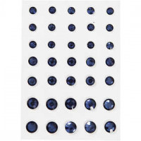 Strasssteine, Größe 6+8+10 mm, Blau, konisch rund, 35Stck. [HOB-24389]