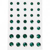 Strasssteine, Größe 6+8+10 mm, Grün, konisch rund, 35Stck. [HOB-24390]