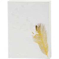 Leinwand für Aquarellfarbe - bedruckt mit Goldmotiven, B 20,3 cm, H 25,4 cm, Federn, 1Stck, Tiefe 2,54 cm [HOB-25775]