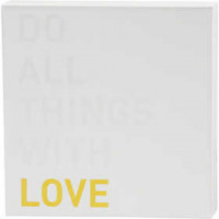 Leinwand für Aquarellfarbe - bedruckt mitt Goldmotiven, B 25,4 cm, H 25,4 cm, LOVE, 1Stck, Tiefe 2,54 cm [HOB-25776]