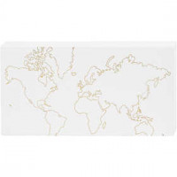 Leinwand für Aquarellfarbe - bedruckt mitt Goldmotiven, B 25,4 cm, H 12,7 cm, Weltkarte, 1Stck, Tiefe 2,54 cm [HOB-25777]