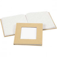 Notizbuch, Größe 14x14 cm, Lochgröße 8x8 cm, Braun, 1Stck [HOB-264540]