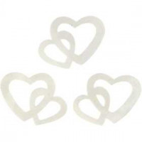 Pailletten, Creme, Größe 31x22 mm, Doppelherzen, 10g [HOB-28418]