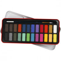 Aquarell-Farbset, Größe 12x30 mm, Sortierte Farben, 24Farben [HOB-34237]