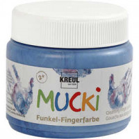 Fingerfarbe, Metallic blau, 150ml [HOB-34755]