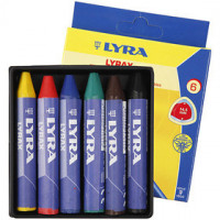 Lyra Wachsmalkreide, Stärke: 15 mm, L 9 cm, 6Stck. [HOB-38120]