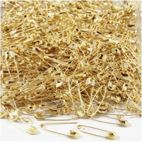 Sicherheitsnadeln, L 22 mm, Stärke: 0,6 mm, Gold, 500Stck. [HOB-41133]