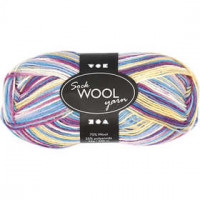 Sockenwolle, L 200 m, Harmonie in Creme-Lila, 50g [HOB-41317]