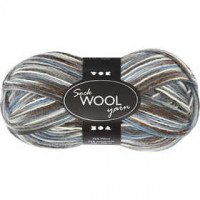 Sockenwolle, L 200 m, Harmonie in Blau-Grau, 50g [HOB-41318]