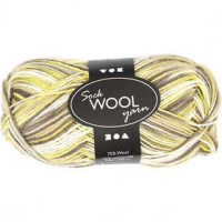 Sockenwolle, L 200 m, Harmonie in Grün-Braun, 50g [HOB-41319]