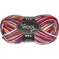 Sockenwolle, L 200 m, Harmonie in Blau-Rot, 50g [HOB-41320]