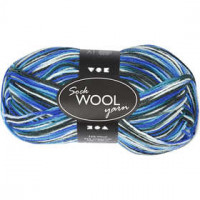Sockenwolle, L 200 m, Harmonie in Blau-Türkis, 50g [HOB-41322]