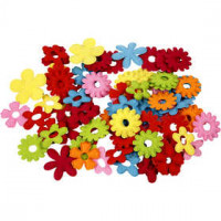 Filzblumen, größte Größe 35x45 mm, Stärke: 1,2 mm, 135sort. [HOB-45071]