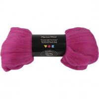 Merinowolle,  21 Micron, Violettrot, Südafrika, 100g [HOB-46047]