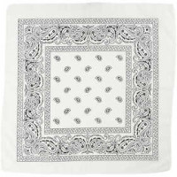 Bedrucktes Bandana-Tuch, Größe 55x55 cm, Weiß, 1Stck [HOB-49740]