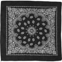 Bedrucktes Bandana-Tuch, Größe 55x55 cm, Schwarz, 1Stck [HOB-49750]