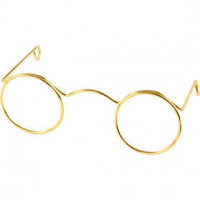 Brillen, B 60 mm, Lochgröße 21 mm, Gold, 10Stck. [HOB-500311]