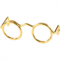Brillen, B 25 mm, Innenmaße 9 mm, Gold, 10Stck. [HOB-500341]