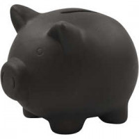 Sparschwein, H 10 cm, L 10,5 cm, Schwarz, 8Stck. [HOB-50542]