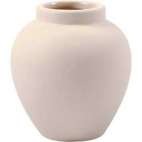 Vase, H 7 cm, Weiß, 6Stck. [HOB-50552]