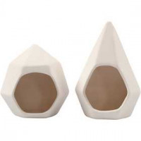 Teelichthalter, H 8,5+11 cm, D: 7,5+8 cm, Weiß, 6Stck. [HOB-50558]