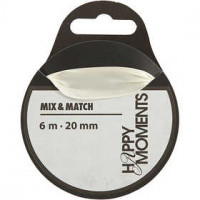 Satinband, Creme, B 20 mm, 6m [HOB-513681]