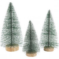 Christmas Spruce Trees, H: 10+13+14 mm, 3 pcs [HOB-51669]