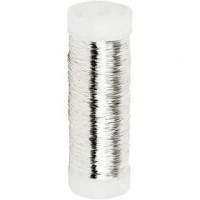 Silberdraht,  50 g, Stärke: 0,2 mm, Versilbert, 110m [HOB-51756]