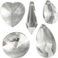 Prismen, Größe 30-40 mm, Lochgröße 1,2 mm, Glänzend transparent, 5sort. [HOB-523941]
