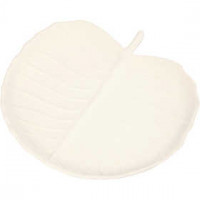 Teller, Lotus-Blatt, Größe 17,5x18,5 cm, H 2 cm, Weiß, 1Stck [HOB-55509]