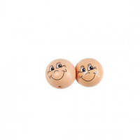Gesicht "Smiley", D: 30 mm, Holz, 10Stck. [HOB-57099]