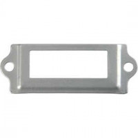 Metall-Etikettenrahmen, Größe 22x60 mm, Lochgröße 12x34 mm, Silber, 40Stck. [HOB-58014]